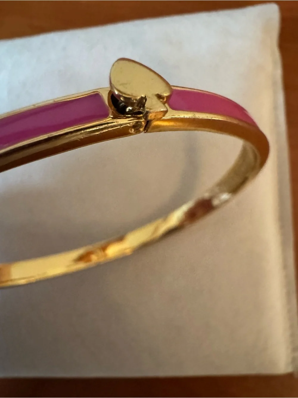 Kate Spade Pink Enamel Hinged Bangle Bracelet - Picture 3 of 10